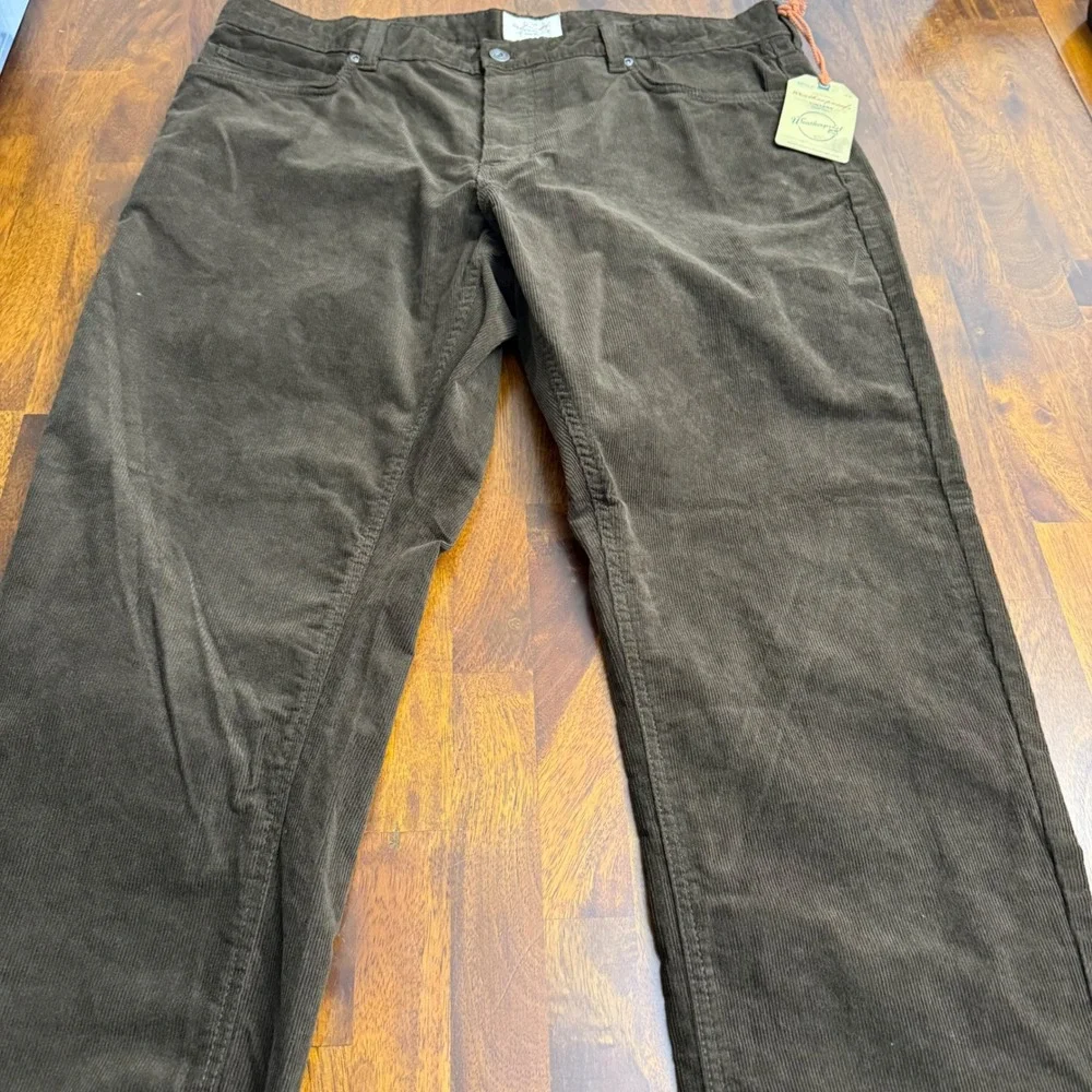 Weatherproof Vintage Mens Brown Corduroy Pants 38x30 Straight Fit Stretch W4F615